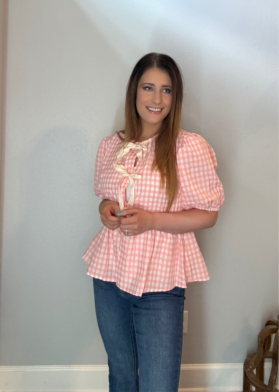 Pretty in Bows Gingham Blouse