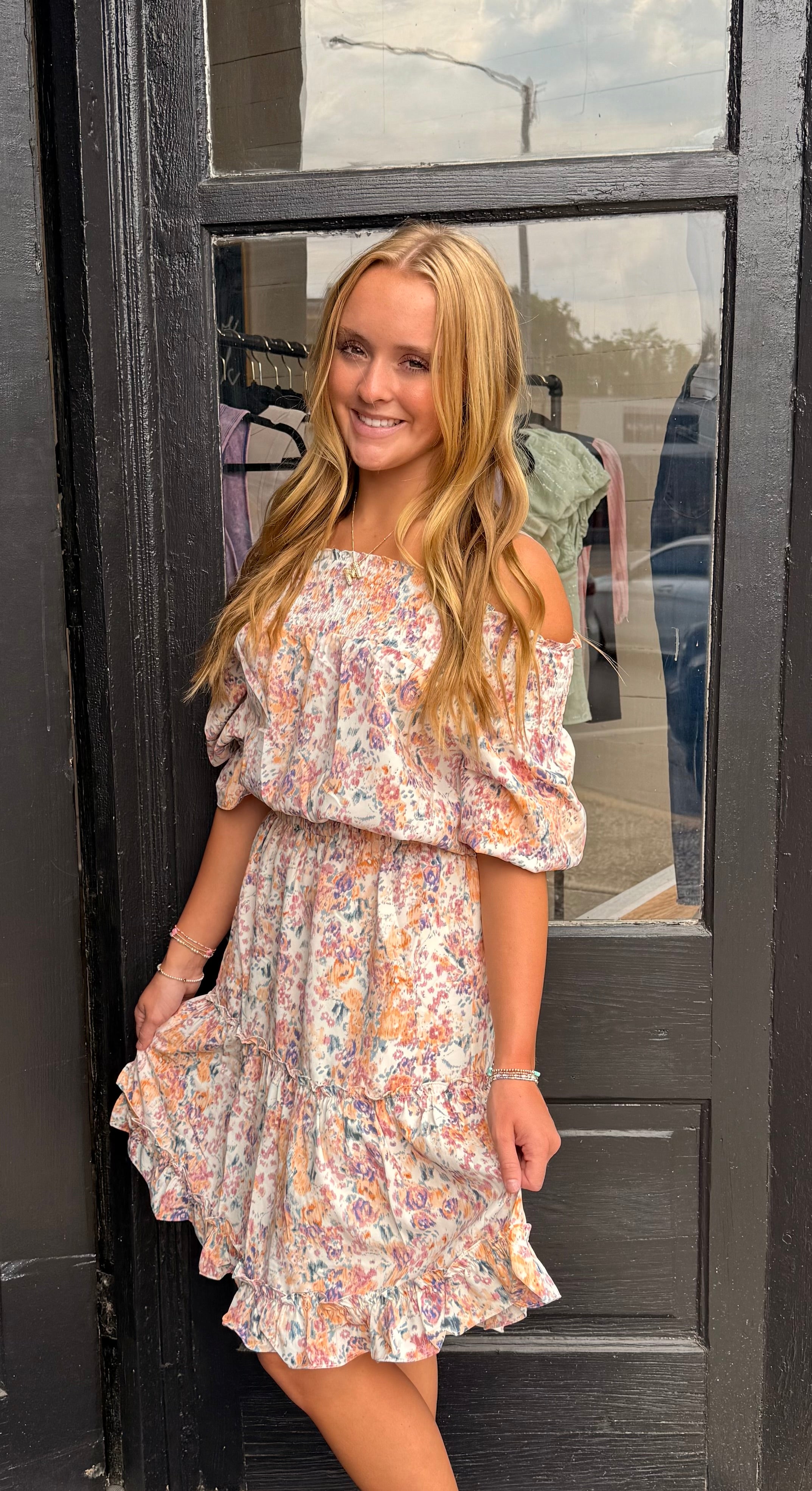 Floral Off Shoulder Dress