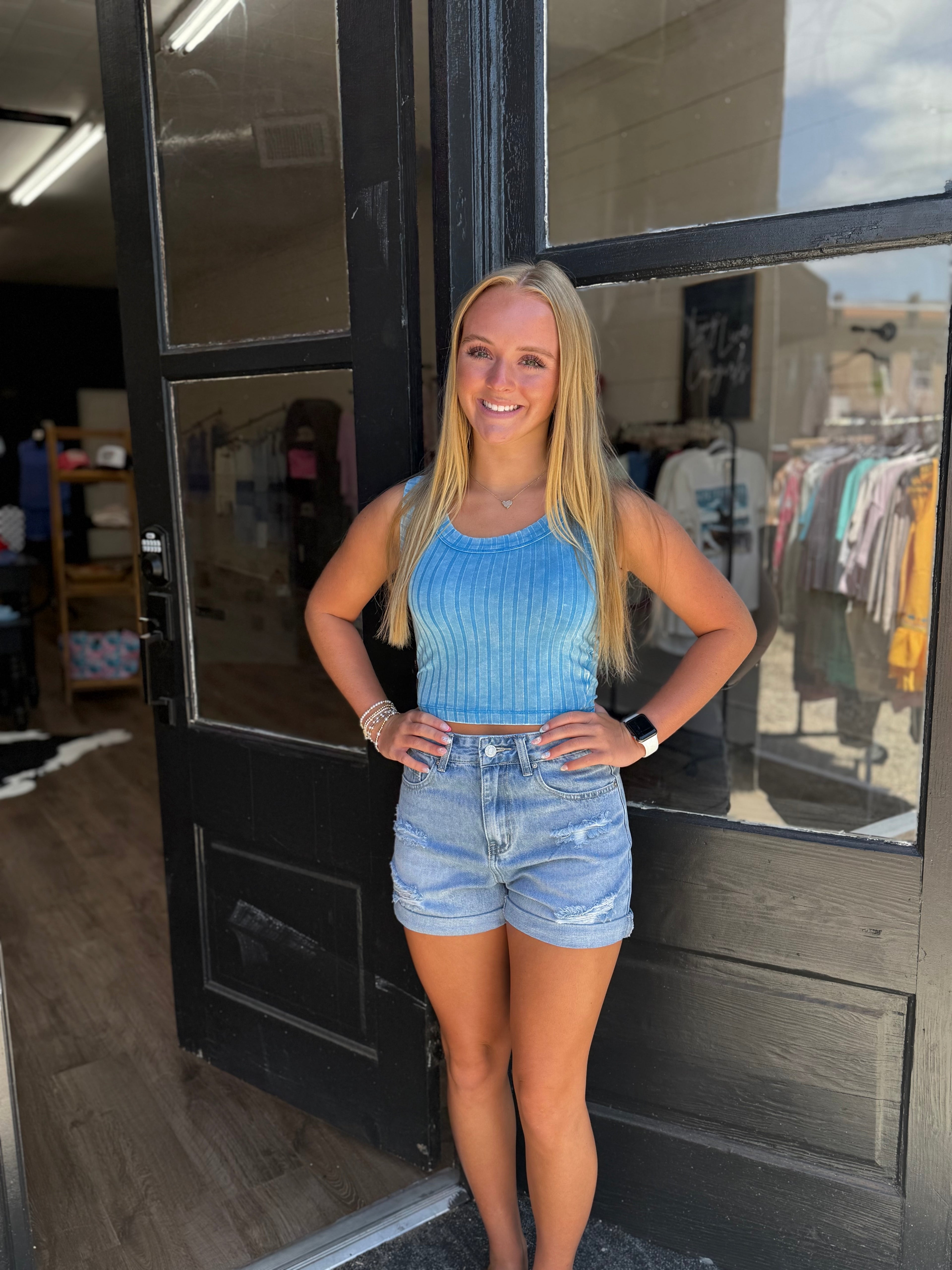 Light Wash Denim Shorts