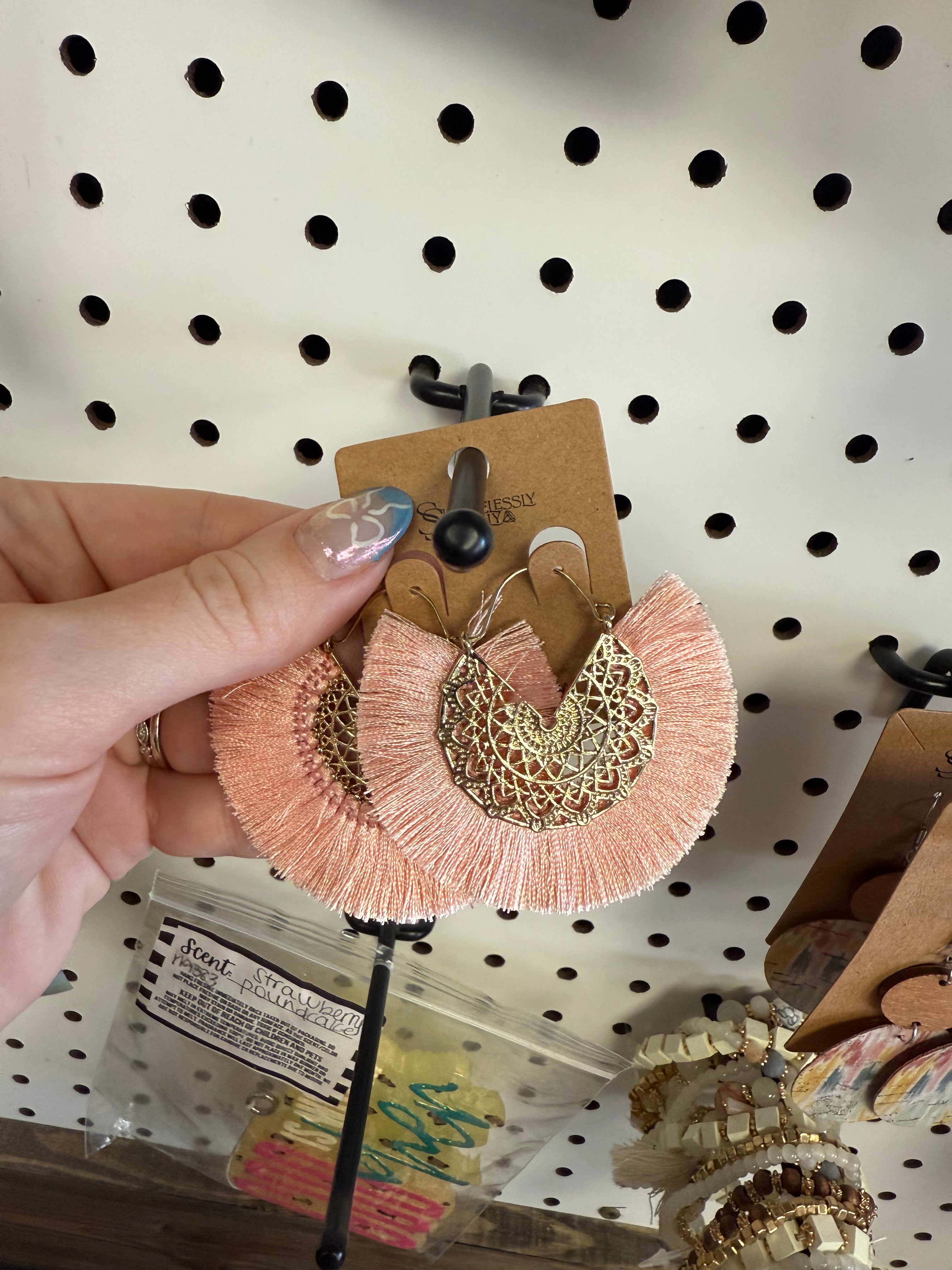 Pink Boho Earring Dangle