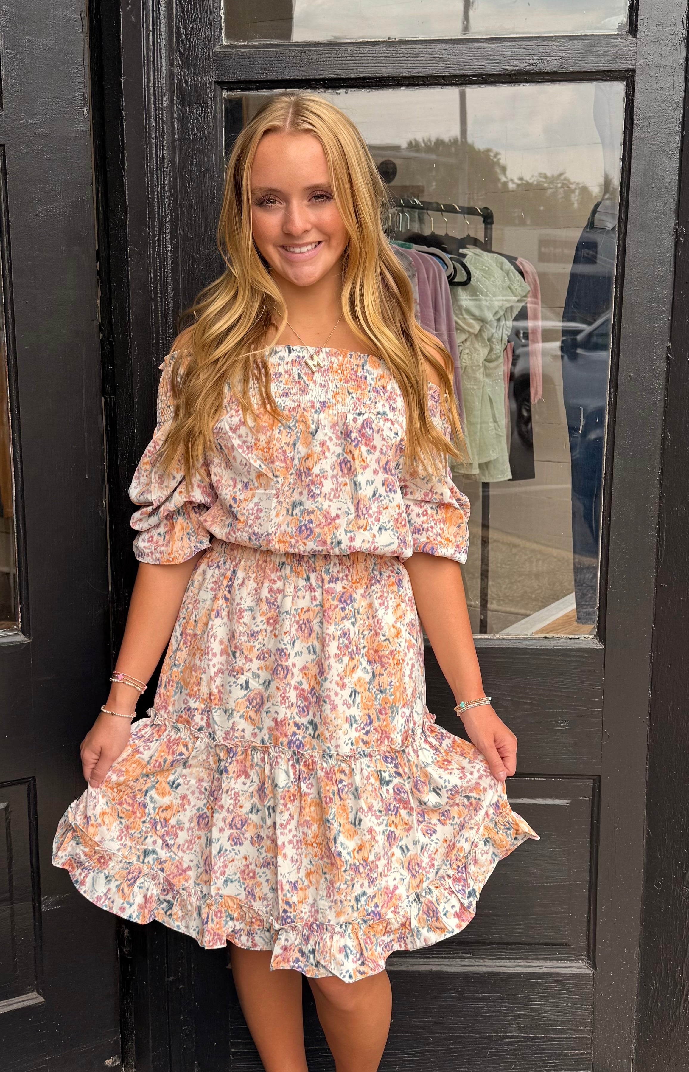 Floral Off Shoulder Dress