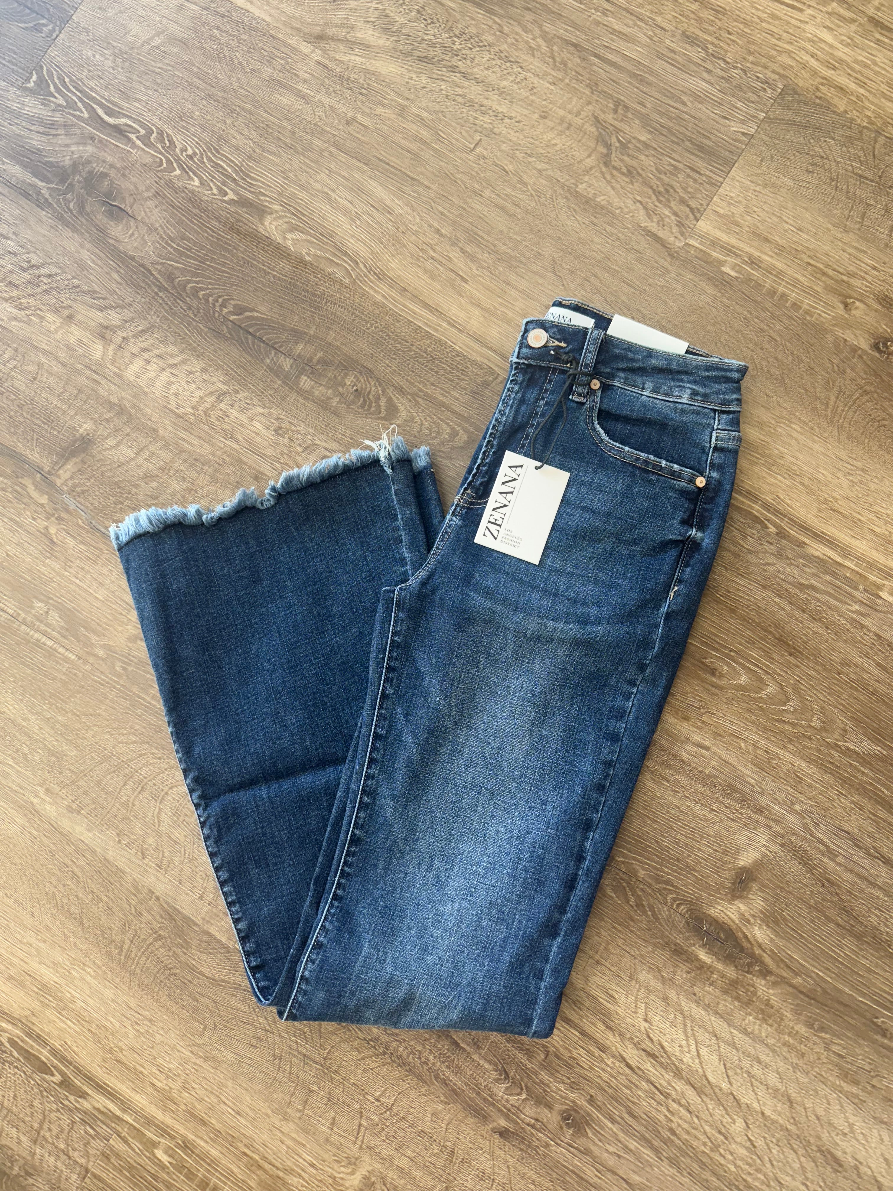 High Rise Dark Wash Flare Jeans