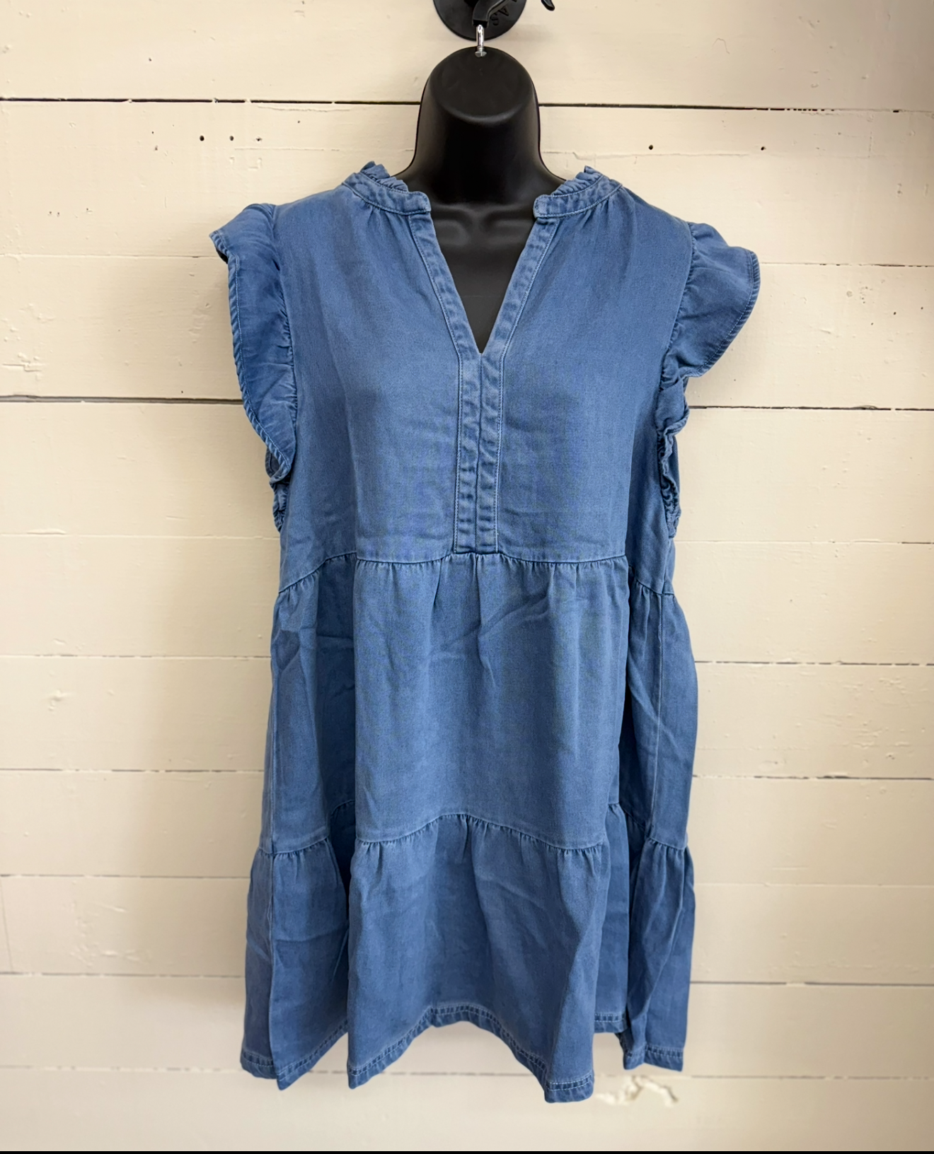 Everyday Charm Tiered Denim Dress