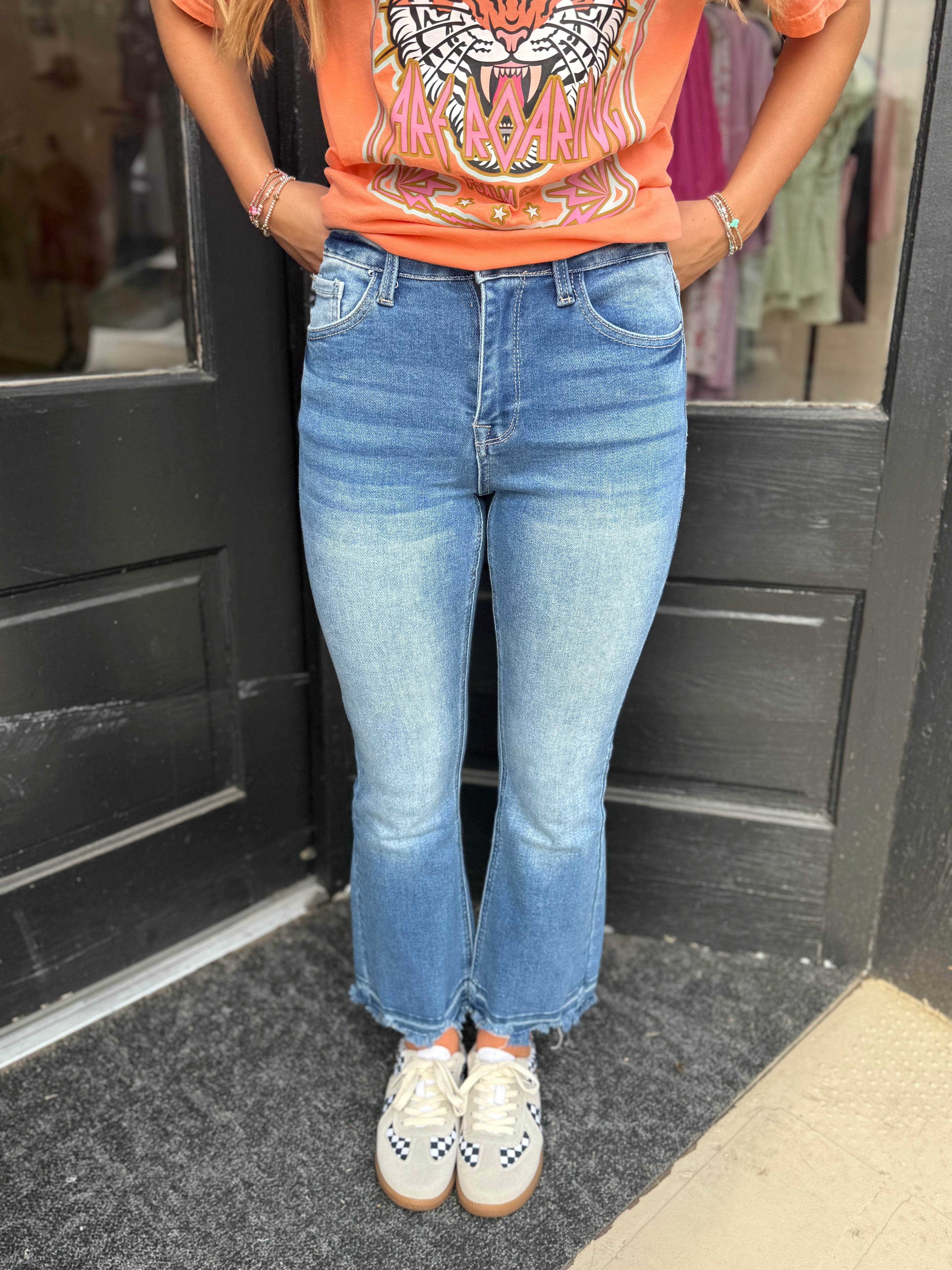 Kan Can Cropped Flare Jean