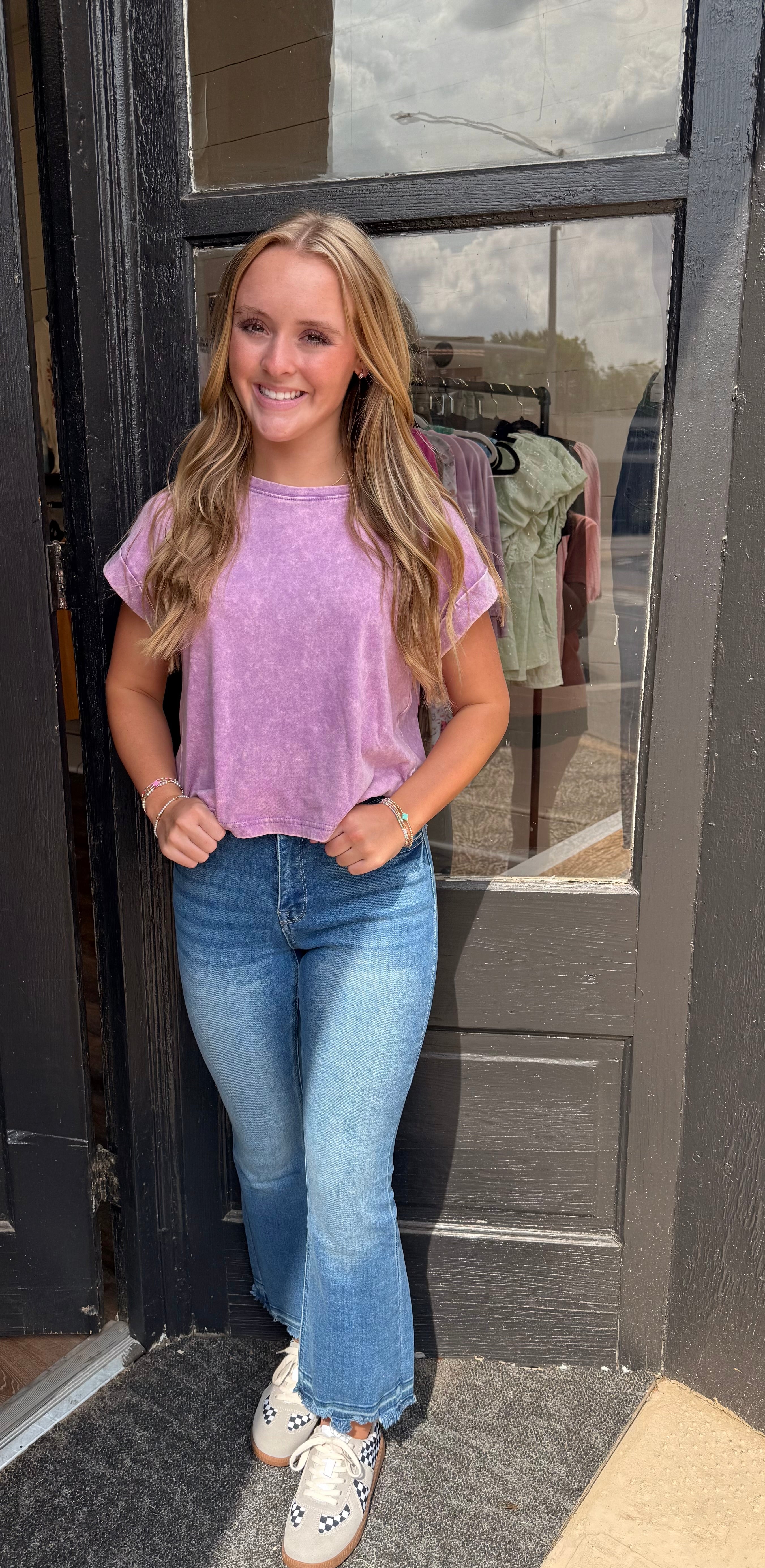 Purple Mineral Wash Tee