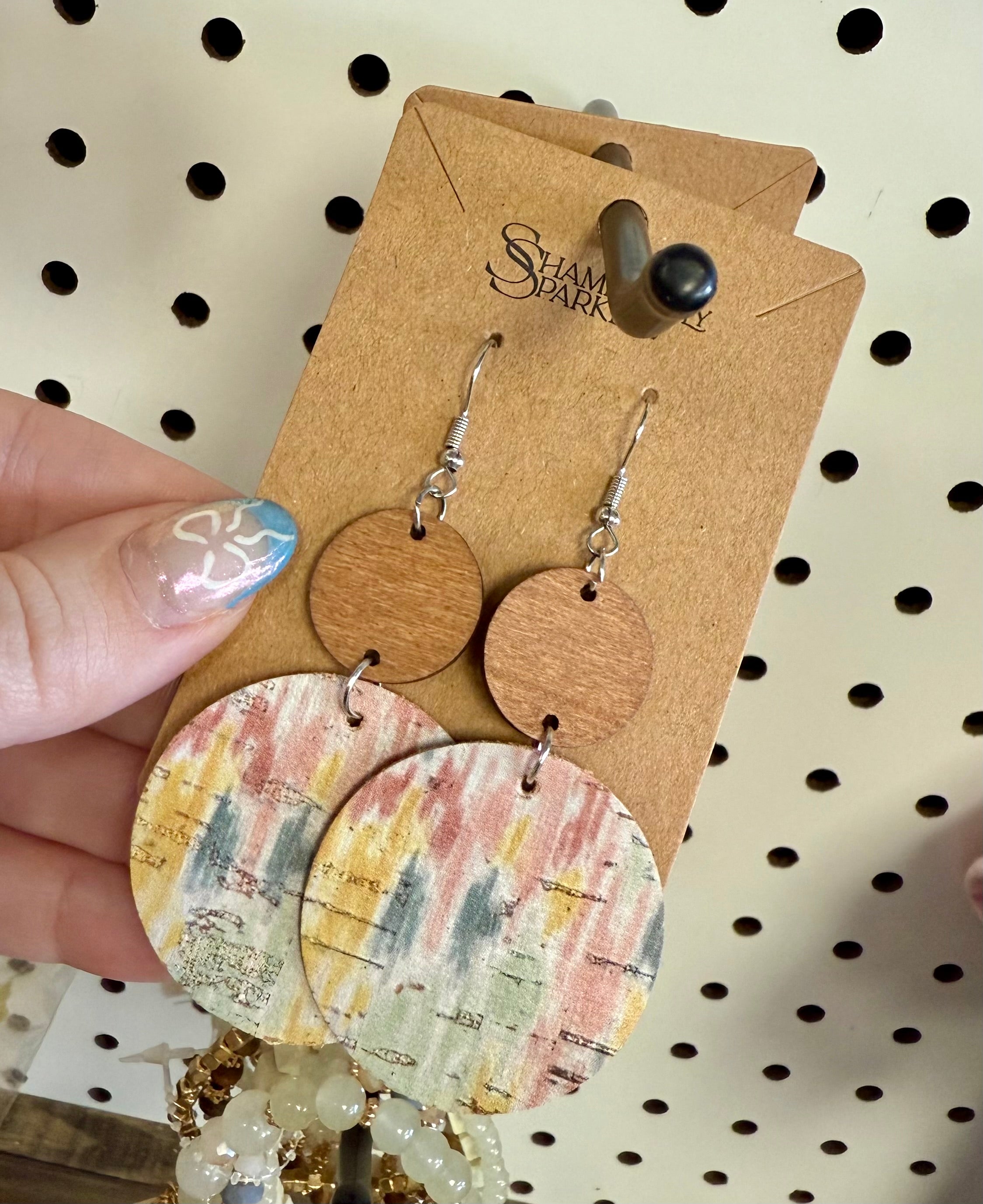 Watercolor Cork Dangle