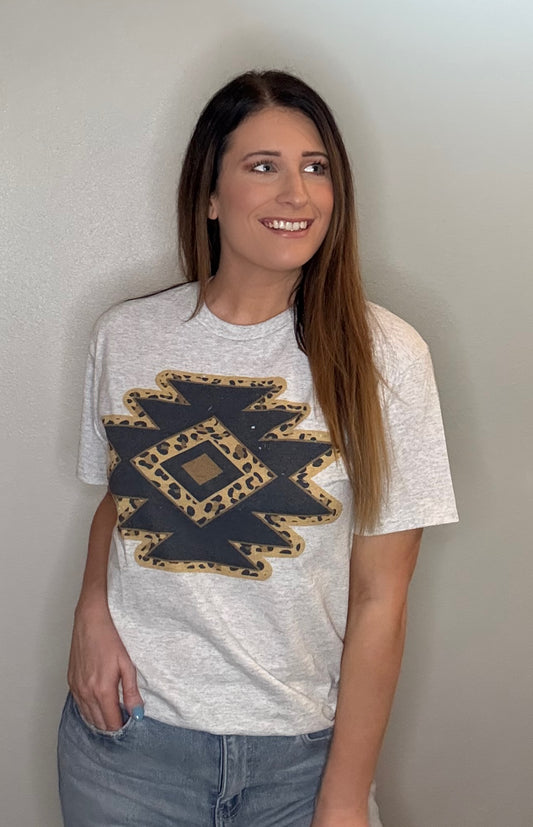 Aztec Leopard Tee