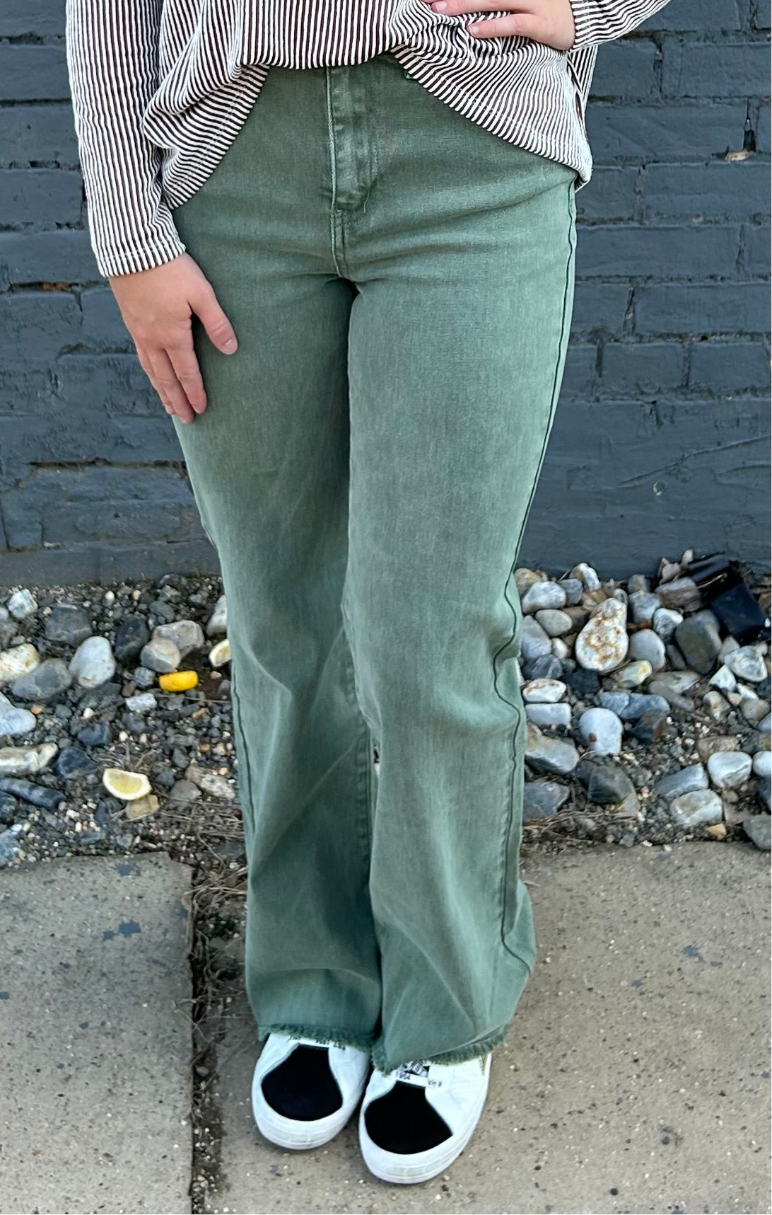 SAGE GREEN BOOTCUT JEANS