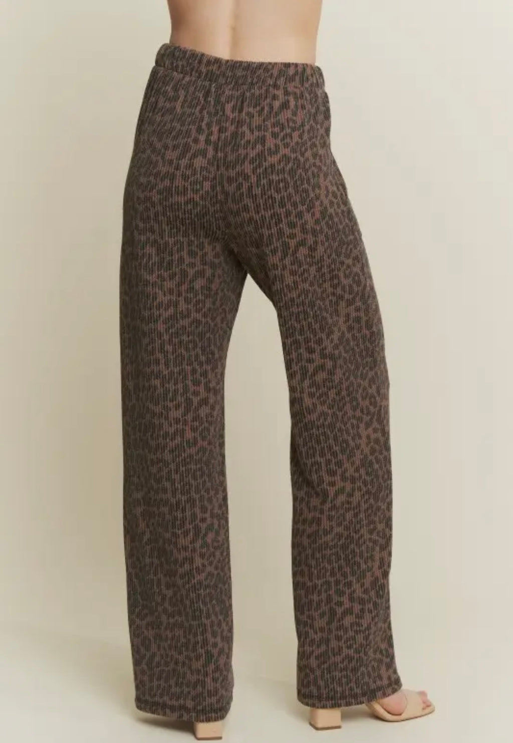 Cozy Leopard Ribbed Pants