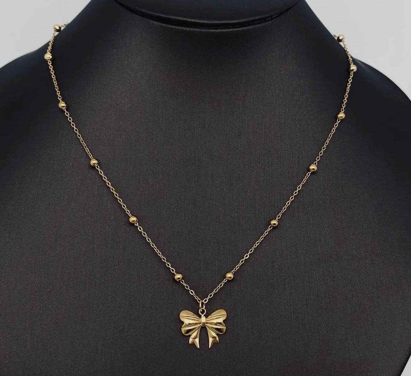 Gold Bow Necklace