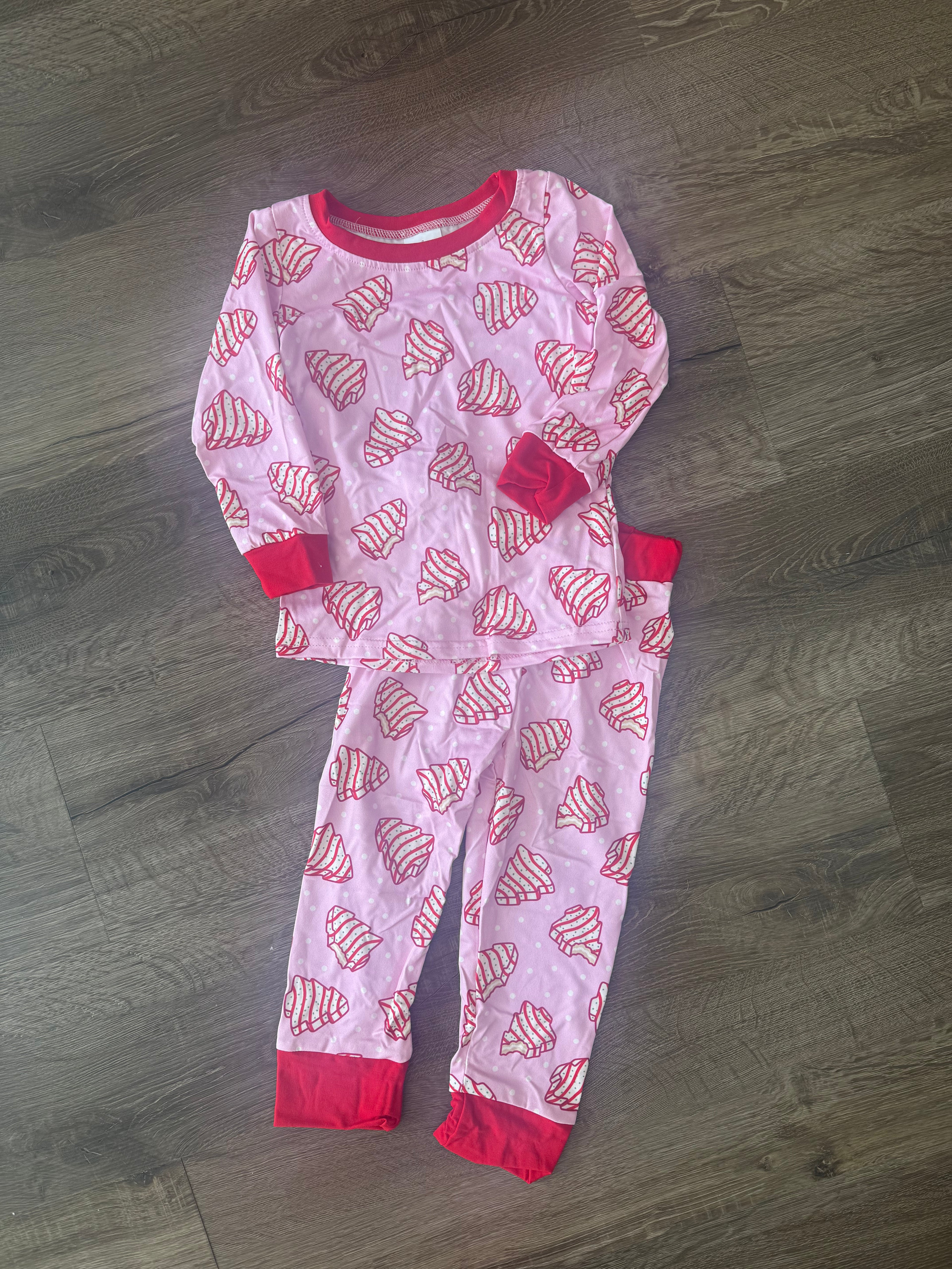 Christmas Tree Pink PJ Set
