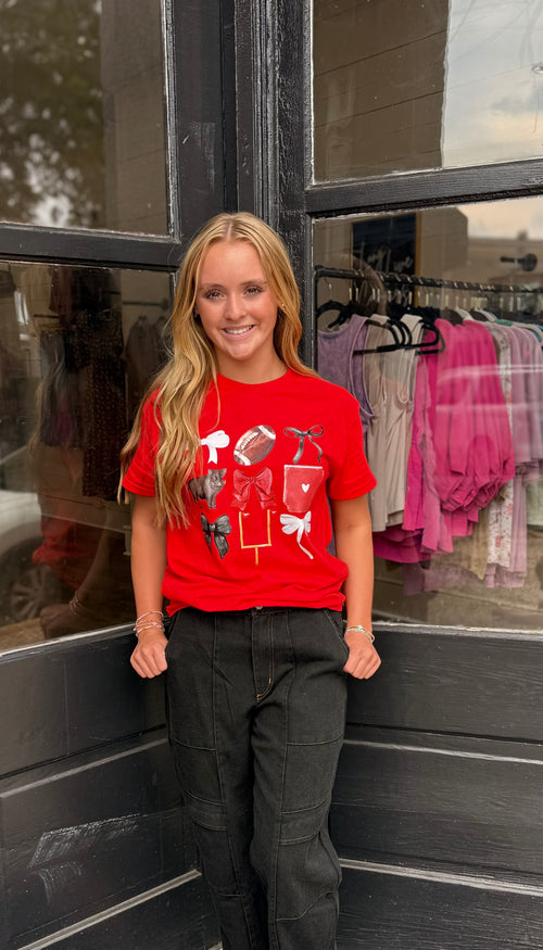 Arkansas Hogs & Ribbons Tee
